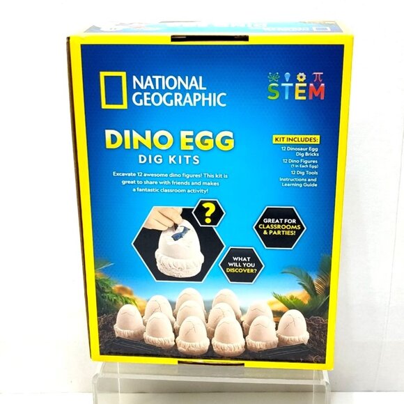 National Geographic Dino Egg Dig Kit Dinosaur Figures Tools Kids Science Toy NIB - Picture 2 of 12
